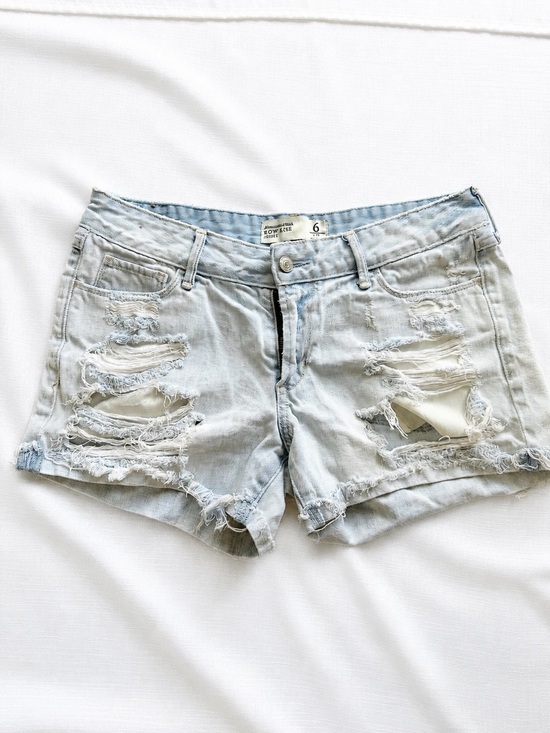 Abercrombie & Fitch Pants - 2000s Abercrombie & Fitch Low Rise Distressed Denim Shorts | Size 6 / W28 Y2K